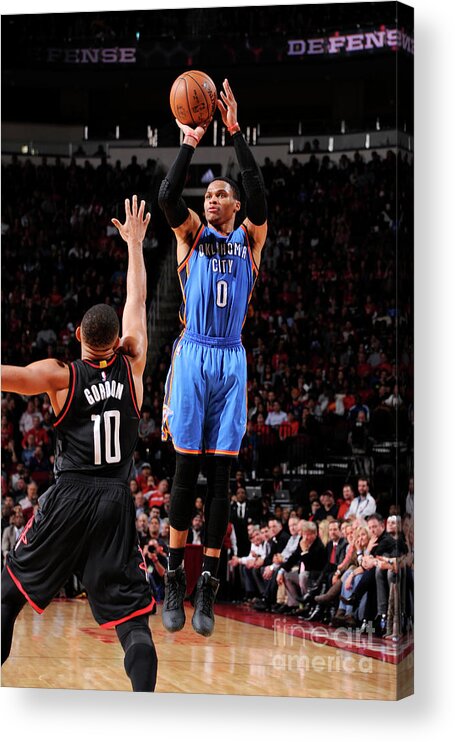 Russell Westbrook Acrylic Print featuring the photograph Russell Westbrook #6 by Bill Baptist