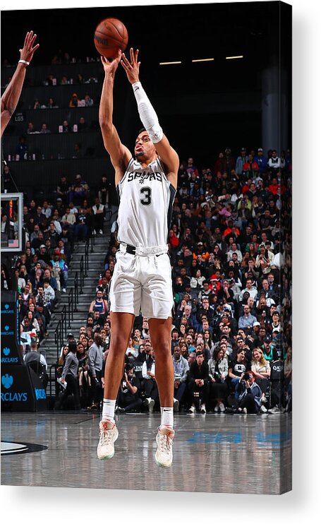 Keldon Johnson Acrylic Print featuring the photograph San Antonio Spurs v Brooklyn Nets #6 by David L. Nemec