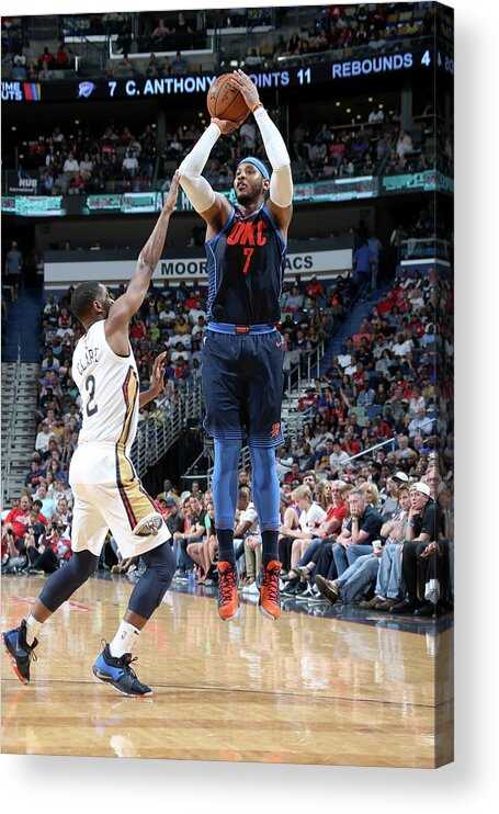 Smoothie King Center Acrylic Print featuring the photograph Carmelo Anthony by Layne Murdoch