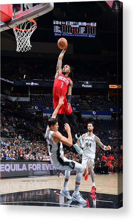 Nba Pro Basketball Acrylic Print featuring the photograph Houston Rockets v San Antonio Spurs #7 by Michael Gonzales