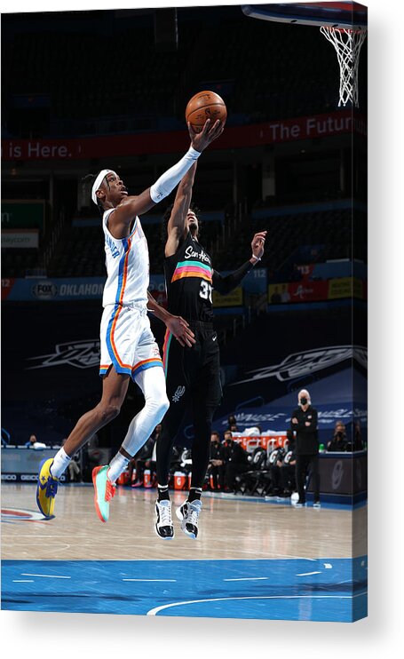 Nba Pro Basketball Acrylic Print featuring the photograph San Antonio Spurs v Oklahoma City Thunder by Zach Beeker