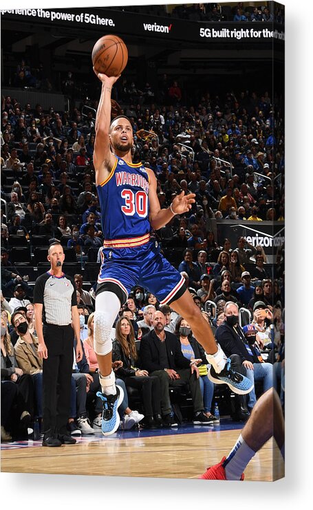 Sports Ball Acrylic Print featuring the photograph Stephen Curry by Noah Graham