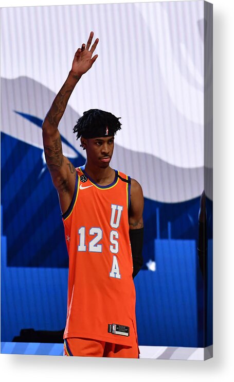 Ja Morant Acrylic Print featuring the photograph 2020 NBA All-Star - Rising Stars Game by Jesse D. Garrabrant