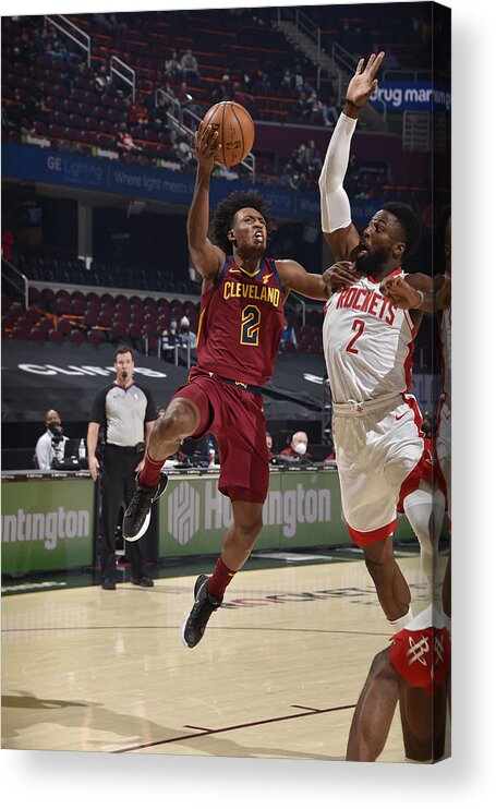 Collin Sexton Acrylic Print featuring the photograph Houston Rockets v Cleveland Cavaliers by David Liam Kyle