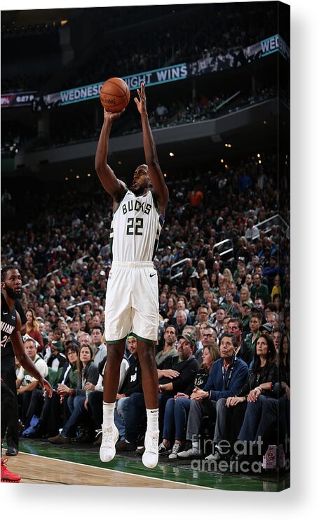 Nba Pro Basketball Acrylic Print featuring the photograph Khris Middleton by Gary Dineen