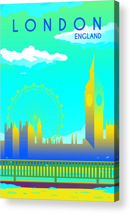 Oil On Canvas Acrylic Print featuring the digital art London #8 by Celestial Images