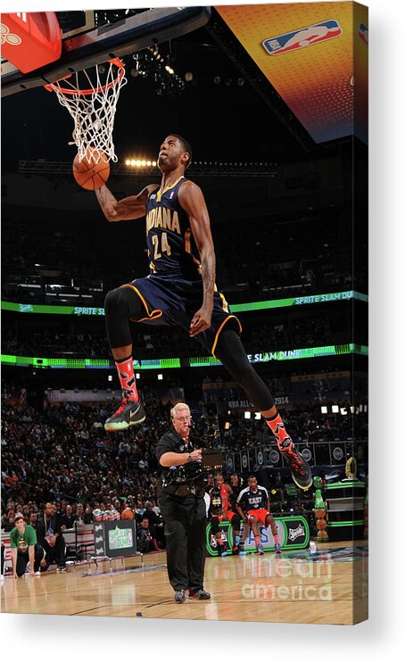 Smoothie King Center Acrylic Print featuring the photograph Paul George by Andrew D. Bernstein