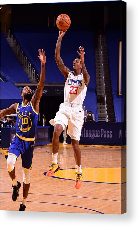 Lou Williams Acrylic Print featuring the photograph LA Clippers v Golden State Warriors by Noah Graham