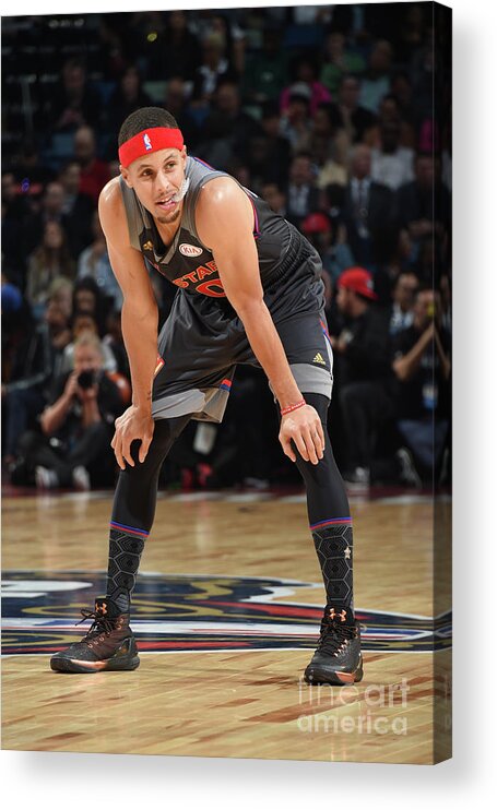 Stephen Curry Acrylic Print featuring the photograph Stephen Curry #9 by Andrew D. Bernstein