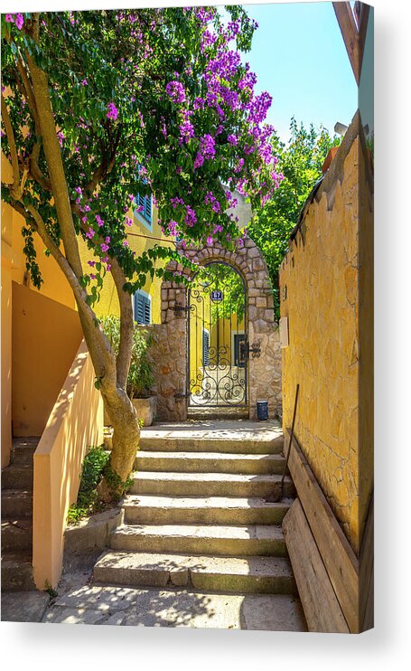 Croatia Acrylic Print featuring the photograph A Blind Alley in Losinj by W Chris Fooshee