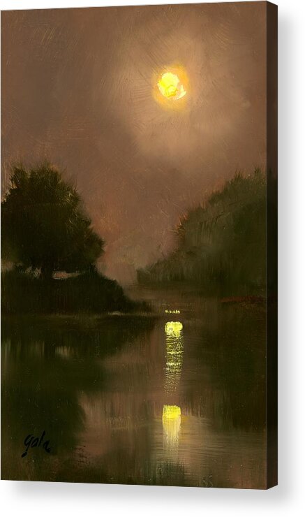 Miniatures Acrylic Print featuring the painting A Clear Evening by Jim Gola