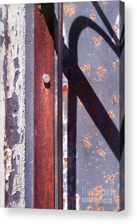 Rustic Acrylic Print featuring the photograph abstract rustic photography - Hex Head by Sharon Hudson