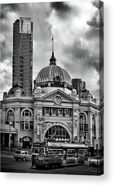 Black And White Acrylic Print featuring the photograph Ages of Melbourne by Az Jackson