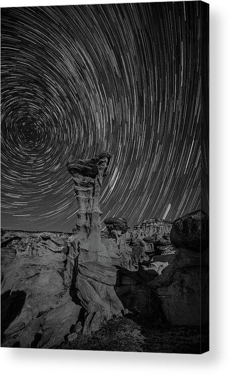 Alien Throne Star Trails Acrylic Print featuring the photograph Alien Throne Star Trails by George Buxbaum