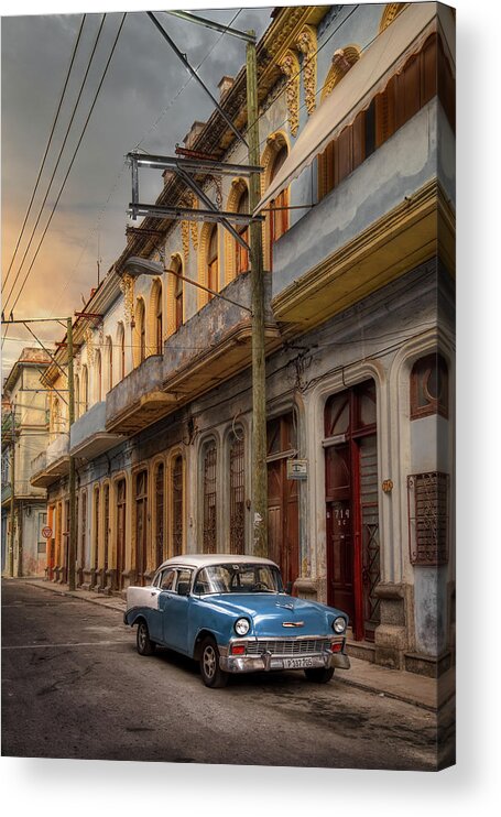 Chevy Acrylic Print featuring the photograph An Old Chevy in Salem Street by Micah Offman