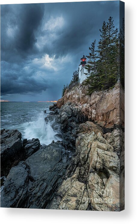 2020 Acrylic Print featuring the photograph Angry Skies at Bass Harbor Head Lighthouse by Craig Shaknis