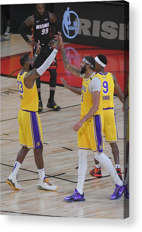 Playoffs Acrylic Print featuring the photograph Anthony Davis and Lebron James by Fernando Medina