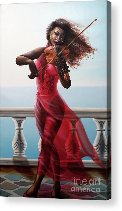 Portraits In Sounds Acrylic Print featuring the painting At Sea by Clement Bryant