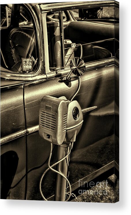 Paul Ward Acrylic Print featuring the photograph At the Drive In Movie sepia by Paul Ward