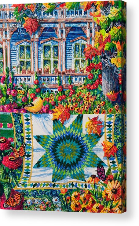 Quilt Acrylic Print featuring the painting Athenaeum Autumn by Diane Phalen