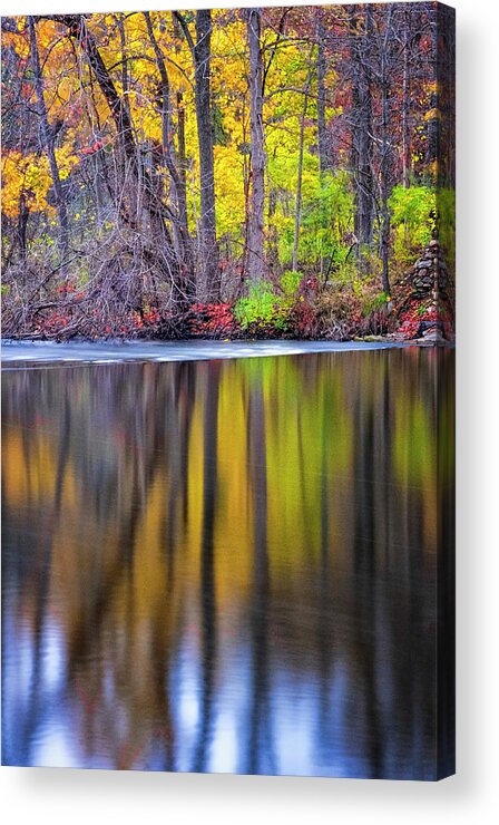 Lake Reflection Acrylic Print featuring the photograph Autumn Reflection III by Tom Singleton