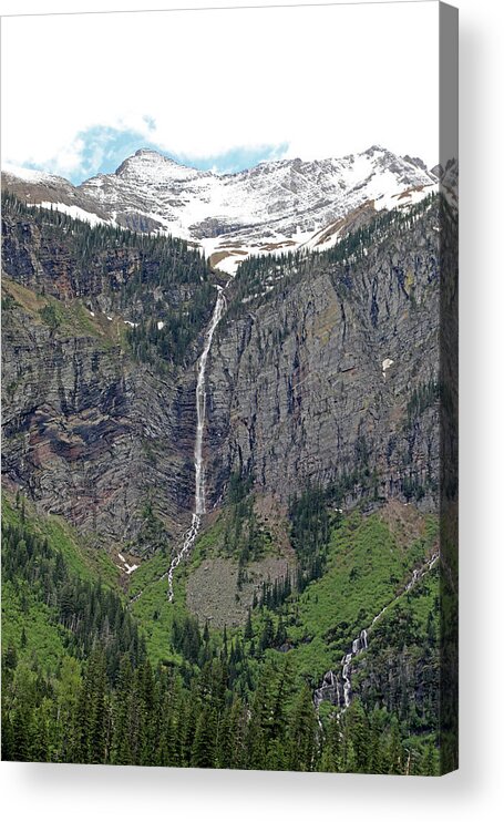 Avalanche Falls Acrylic Print featuring the photograph Avalanche Falls - Glacier National Park by Richard Krebs