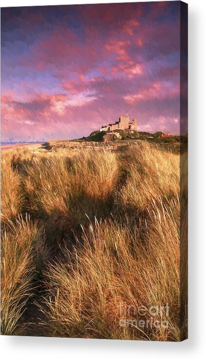 Bambrugh Acrylic Print featuring the photograph Bambrugh Castle Sunset, Northumberland by Philip Preston