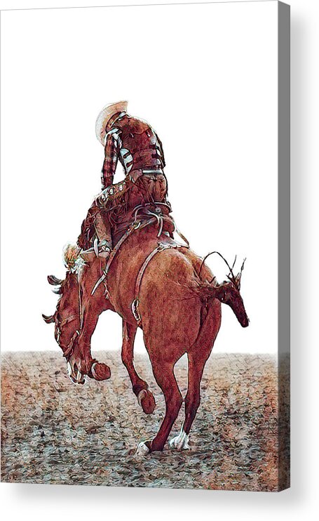 2010 Acrylic Print featuring the digital art Bareback Rider - 6 c by Bruce Bonnett
