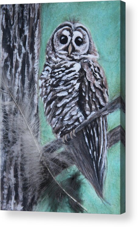 Art Acrylic Print featuring the painting Barred Owl by Tammy Pool