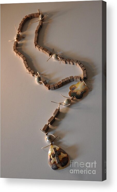 Color Acrylic Print featuring the sculpture Beach Rosary Mixed Media Assemblage Sculpture by Leigh N Eldred