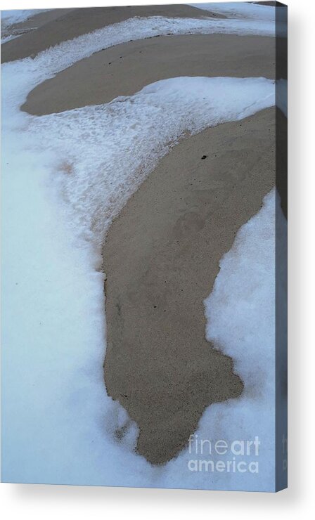 Sand Acrylic Print featuring the photograph Beach Sand and Ice by Randy Pollard
