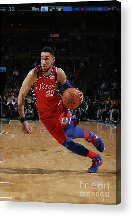 Nba Pro Basketball Acrylic Print featuring the photograph Ben Simmons by Gary Dineen