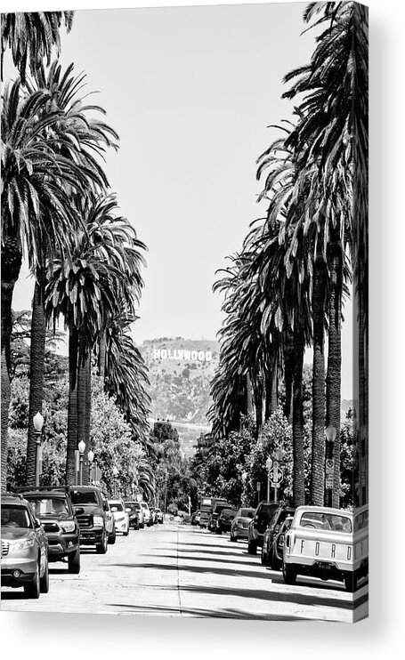 Palm Trees Acrylic Print featuring the photograph Black California Series - Downtown Los Angeles by Philippe HUGONNARD