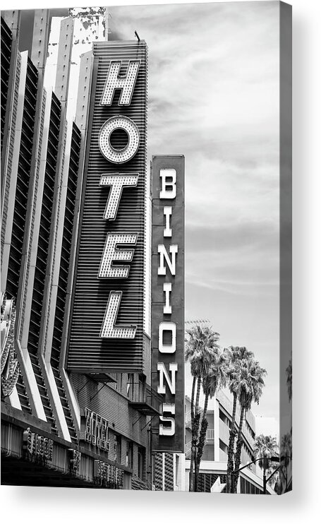 Nevada Acrylic Print featuring the photograph Black Nevada Series - Vegas Hotel by Philippe HUGONNARD