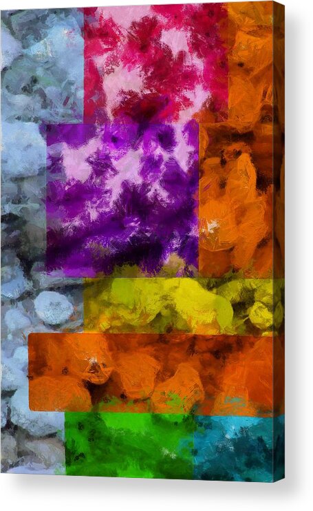Blocks Acrylic Print featuring the mixed media Blocks and Stones by Christopher Reed
