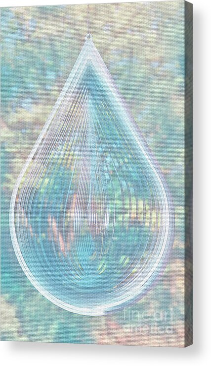 Blue Teardrop Abstract Acrylic Print featuring the photograph Blue Teardrop Abstract by Kaye Menner by Kaye Menner