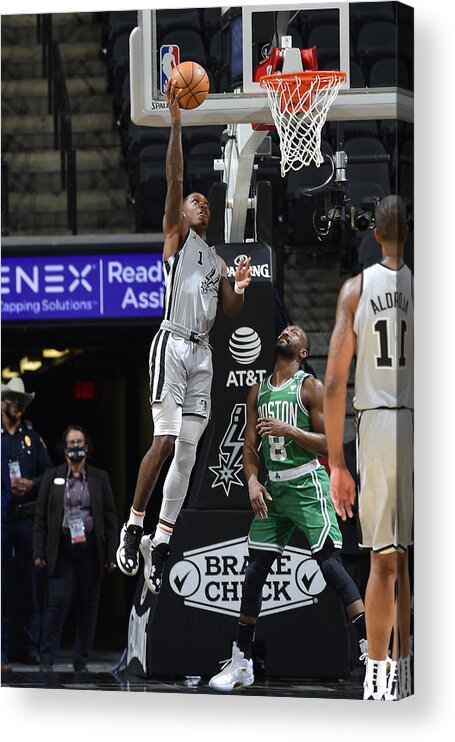 Lonnie Walker Iv Acrylic Print featuring the photograph Boston Celtics v San Antonio Spurs by Logan Riely