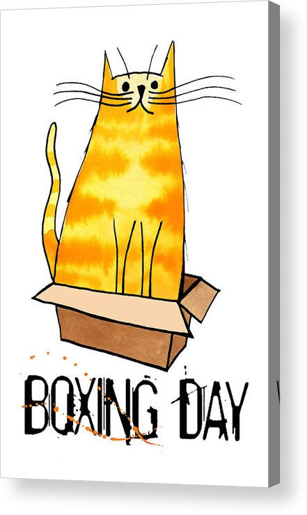 Cat Acrylic Print featuring the painting Boxing Day by Andrew Hitchen