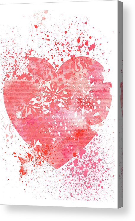 Heart Acrylic Print featuring the mixed media Broken Heart by Moira Law