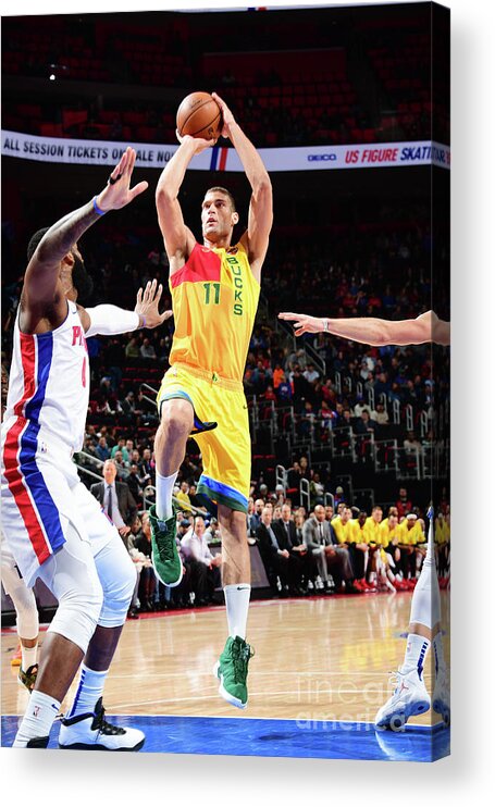 Nba Pro Basketball Acrylic Print featuring the photograph Brook Lopez by Chris Schwegler