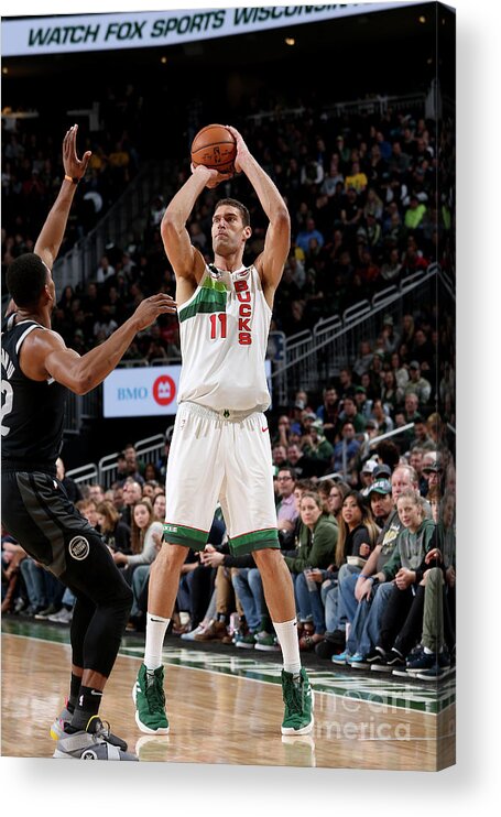 Nba Pro Basketball Acrylic Print featuring the photograph Brook Lopez by Gary Dineen