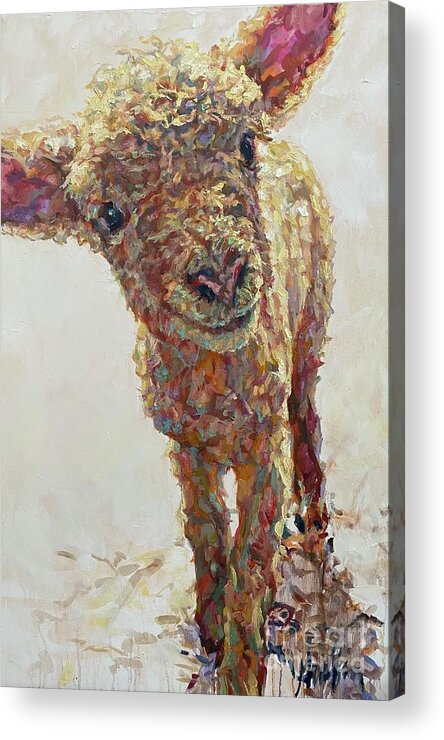 Sheep Acrylic Print featuring the painting Brown Butter by Patricia A Griffin