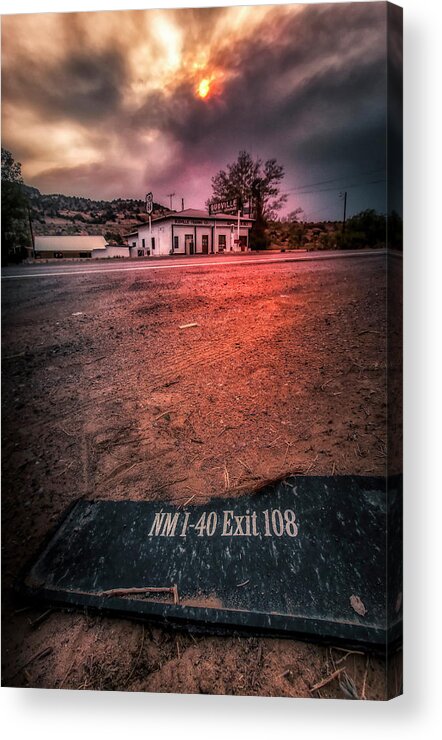 Budville Acrylic Print featuring the photograph Budville Route 66 - The ghost of Interstate 40 by Micah Offman
