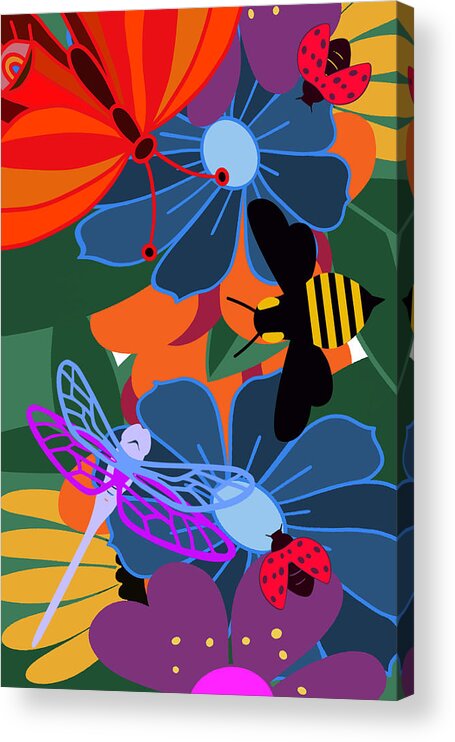 Flower Acrylic Print featuring the digital art Bugs Life by Michelle Hoffmann