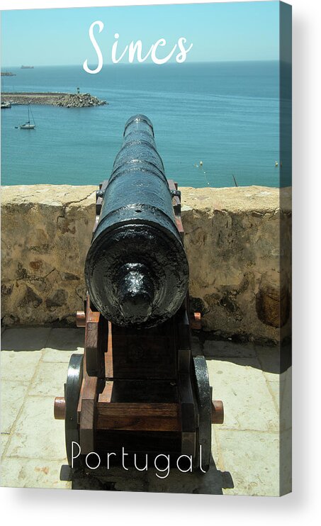 Sines Acrylic Print featuring the photograph Cannon from Sines Postcard - Portugal by Angelo DeVal
