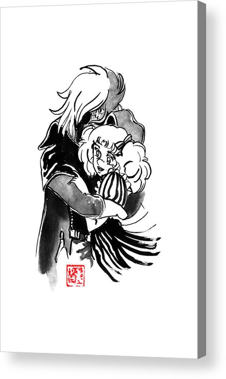 Captain Harlock Acrylic Print featuring the drawing Captain Harlock And Candy by Pechane Sumie