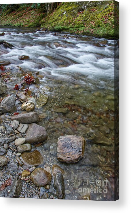 Cascades Acrylic Print featuring the photograph Cascades On Little River 9 by Phil Perkins