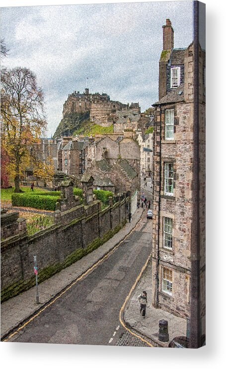 Castle Of Edinburgh Acrylic Print featuring the digital art Castle of Edinburgh by SnapHappy Photos
