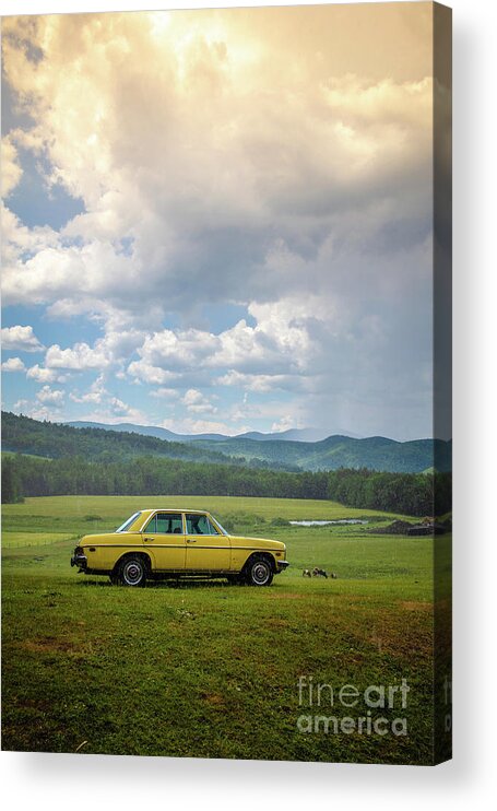 Field Acrylic Print featuring the photograph Caught in a Storm Vermont by Edward Fielding