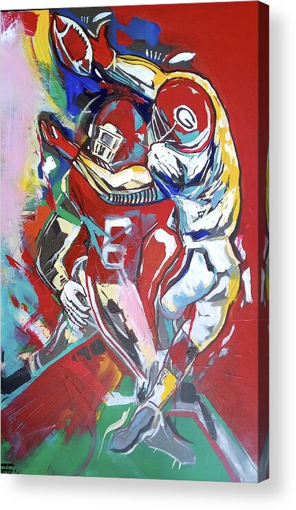 Champion Touchdown Acrylic Print featuring the painting Champion Touchdown by John Gholson